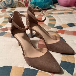Kelly & Katie Brown Suede Ankle Strap Heels